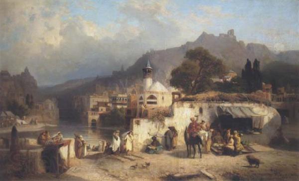 Paul von Franken Paul von Franken. View of Tiflis Norge oil painting art
